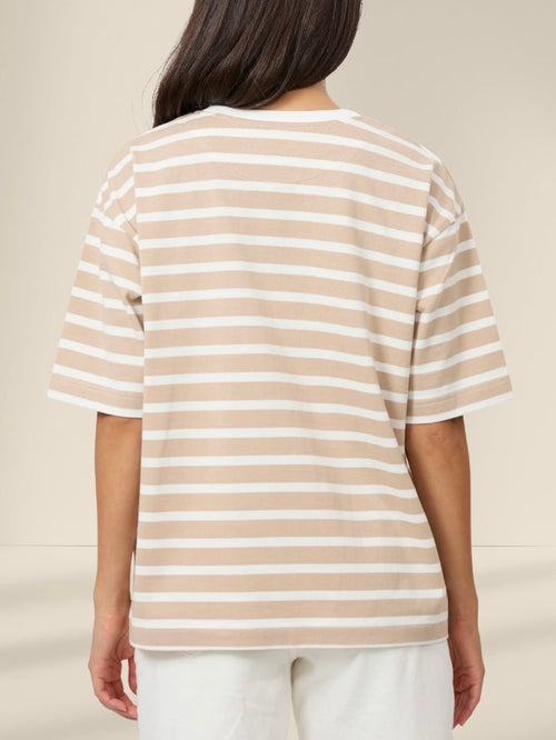 Stella + Gemma Porter Tee- Oat Stripe