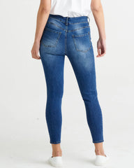 Harlem Slim Fit Crop Jean- Indigo Mix