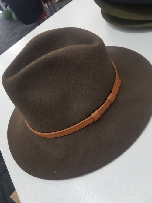 Wool Hats with Tan Band